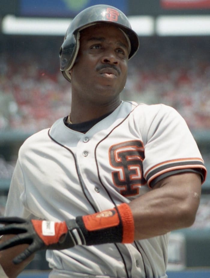 Former San Francisco Giants outfielder Barry Bonds is seen during the 1993 season, his first with the franchise. He would win the Most Valuable Player trophy that year—his first of five with the Giants.