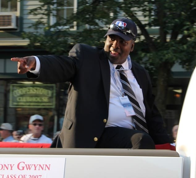 San Diego Padres Hall of Famer Tony Gwynn is pictured during the 2011 Hall of Fame parade in Cooperstown, New York. Gwynn is the most prominent Hall of Famer to ever play for the Padres.