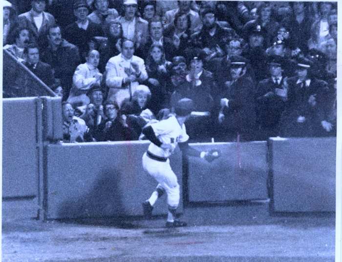 The miracle catch - Evans later said all he did was stick his glove up. He didn't see the ball in the lights.