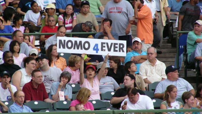 As the first superstar to come from Japan, Hideo Nomo remained popular with fans throughout his entire career, which spanned from 1995–2008.