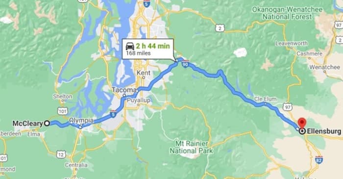 Lindsey Baum’s skeletal remains were found nearly a three-hour drive east of her home in Washington. Photo courtesy of Google Maps.
