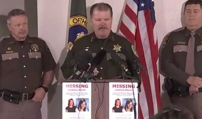 Sheriff Rick Scott at press conference announcing Lindsey Baum’s remains were identified through DNA analysis. Photo courtesy of Grays Harbor Sheriff’s Office.