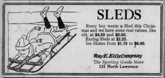 Sleds were popular Christmas gifts in the 1920s and had been for decades.
