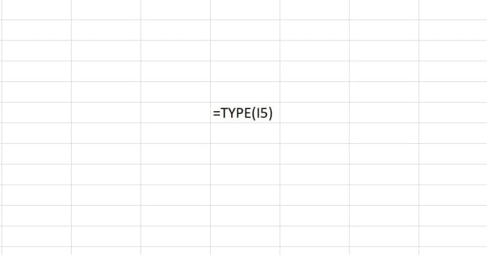 This illustration shows the TYPE function being used with a cell reference. The TYPE function is great for understanding what type of data is available. This function is very useful when using functions that can accept varying types of data.