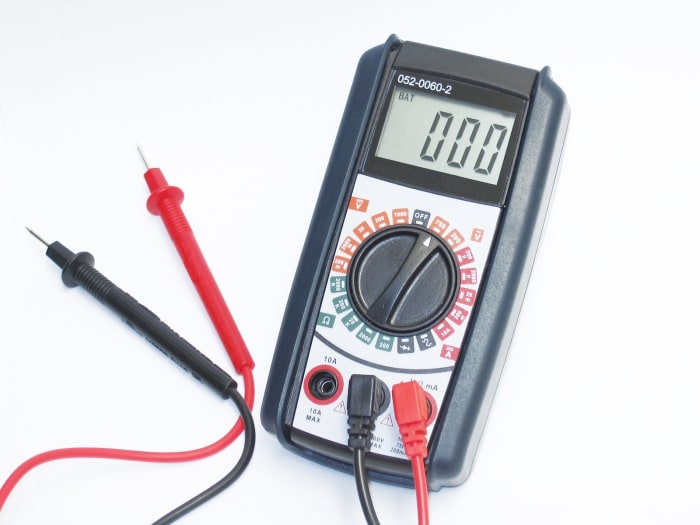 A typical low-cost multimeter that can be used for troubleshooting electrical problems in your RV