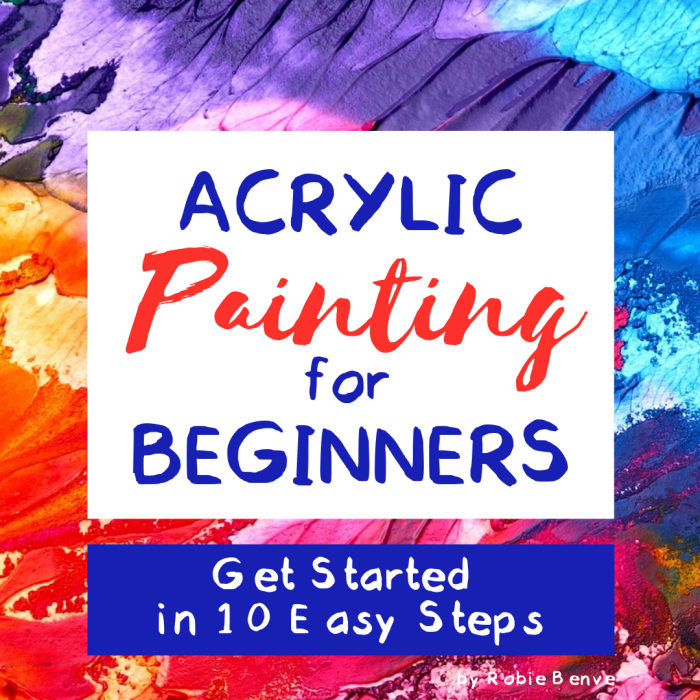 Acrylic painting for beginners: all you need to get started. Great info about art supplies and materials needed to start painting with acrylics for beginners. Tips on the best paint, brushes, canvas, and easel to buy.