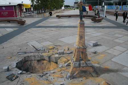Eiffel Tower. This drawing in Paris was the subject of Episode 8 of the Gallery HD television series Concrete Canvas shown in the USA.