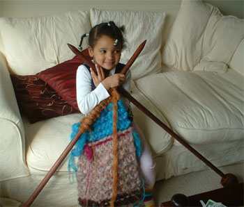 Okay, these knitting needles are a bit much, but I have seen them used in classrooms as a demonstration.