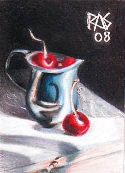 Silver and Cherries by Robert A. Sloan from Cherries #3, a reference photo available at WetCanvas.com