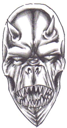 Shading of your demon head will give it more shape and definition, as will colour too. Demonic Art by Wayne Tully Copyright 2010