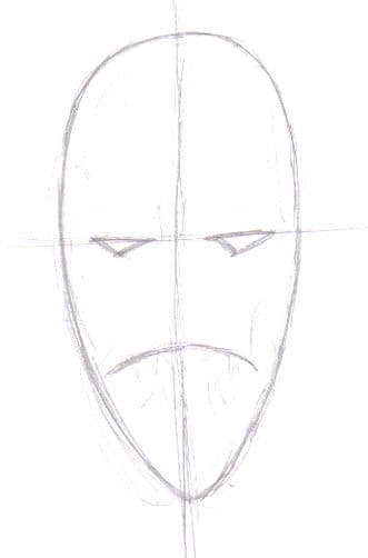 This sketch should be a basic one to mark out some of the important features that you want to develop later on.