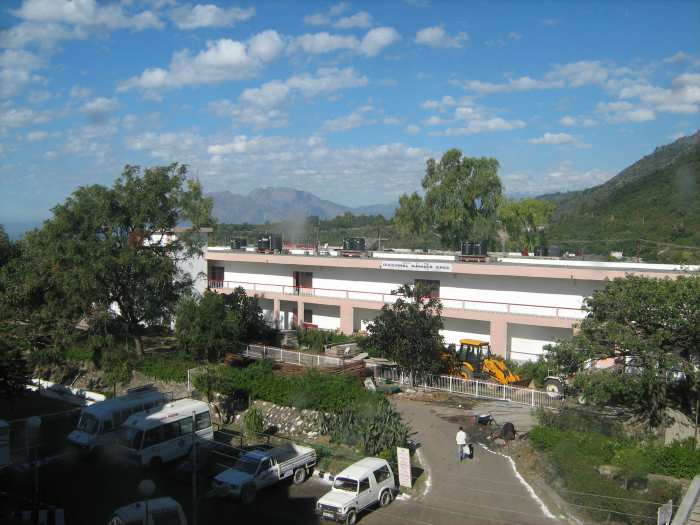 Scenic beauty of Katra Hill Station from Niharika Bhawan Complex in Katra, Jammu.