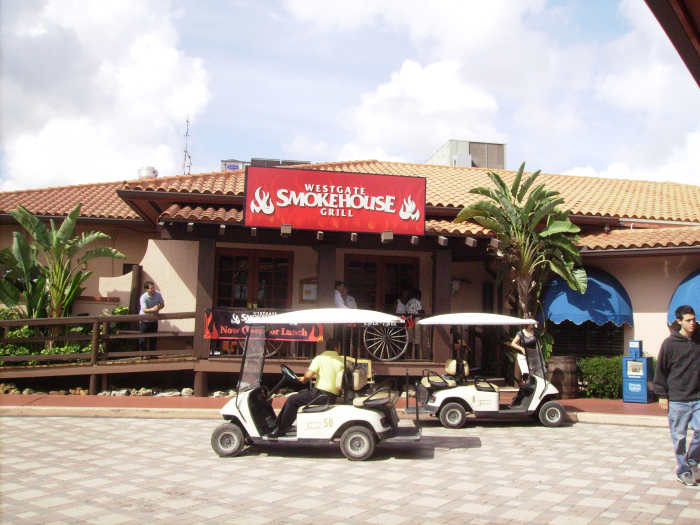 Members only restaurant at timeshare resort in Orlando, Florida (building also contains sales office and sales presentation facilities).