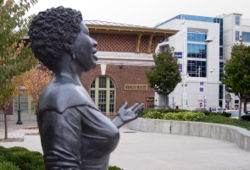 Statue in Yonkers, N.Y., honors Ella Fitzgerald, known as 'The First Lady of Song.' She is among the city's most famous former residents.