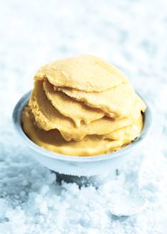 Mango Vanilla and Banana Frozen Yogurt