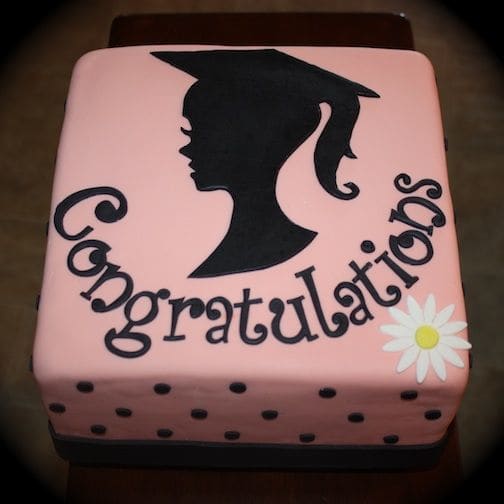 I stumbled upon this silhouette cake on Pinterest via Cake Central. This is a unique graduation cake idea!