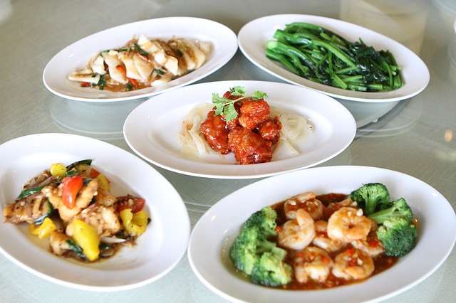 Eastern Culture, vegetables are the biggest portion with bits of meat included. Food is eaten with chopsticks. Food is placed in the centre of the table, emphasizing collectivism.