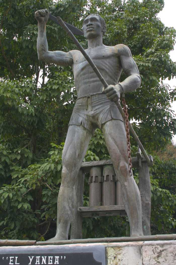 Statue of Afro-Mexican leader and Mexican National Hero Gaspar Yanga. He was slave rebel that formed the first free black community (palenque) in Latin America known as Yanga. Today, the town reportedly hosts the "Carnival of Negritude" every August