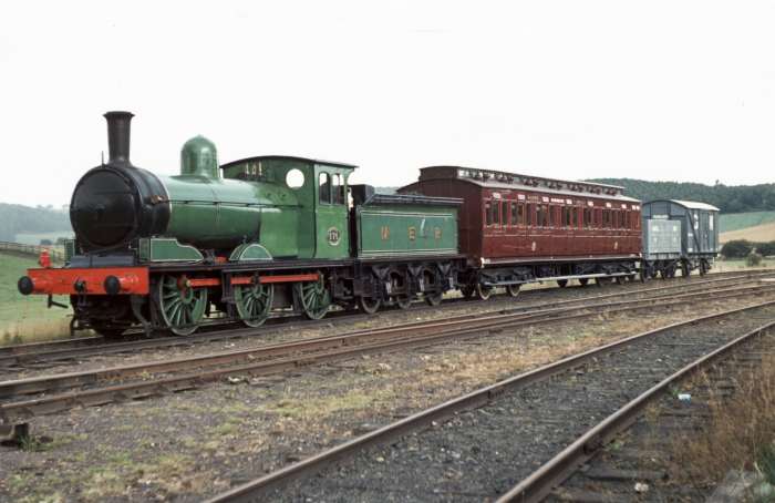 Compare the lining and livery of Class C1 - seen here with a demonstration local train at Beamish Open Air Museum, County Durham - with Class M1 above
