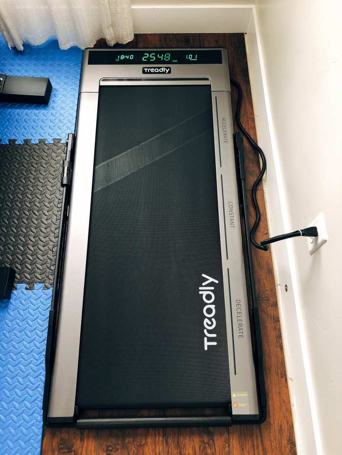 Running or jogging on a treadmill. Make sure you start with a 5-minute walk or easy jog before you pick up the pace or increase the incline.