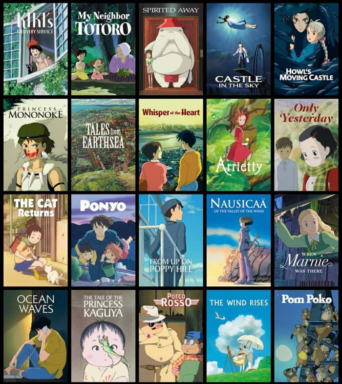 The 21 Studio Ghibli films available for streaming on Netflix (with "My Neighbors the Yamadas" cropped from the photo)
