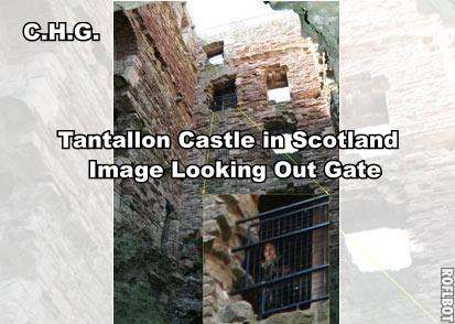 See the figure looking out the Castle Gate. The castle was locked down at the time and no one was in castle. The mysterious image captured by Chris Aitchison at Tantallon Castle in eastern Scotland.