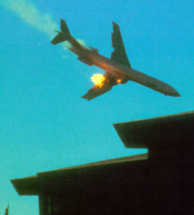 The aircraft crashed after colliding with a Cessna 172 while on a downwind for runway 27 at San Diego. The PSA jet's flight crew was cited at fault for failing to maintain visual separation with the Cessna after reporting it in sight.