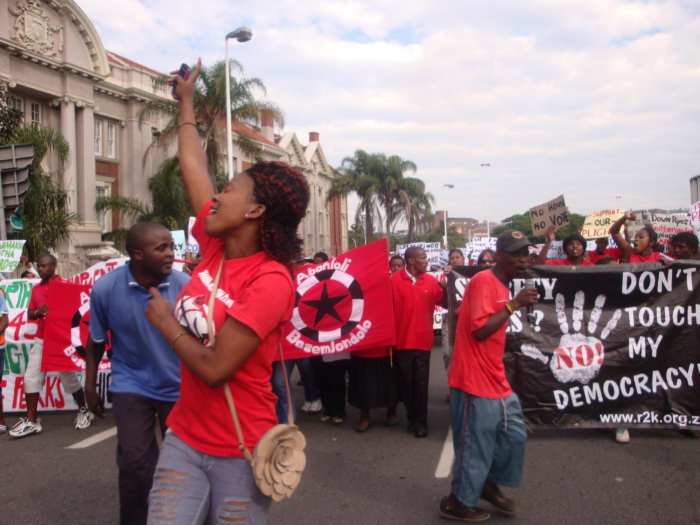 Abahlali fbaseMjondlolos direct message to the ANC-led government: "No Land, No House No Vote" has the African government attacking and killing some of these poor peoples... On the Picture in a euphoric and demonstrating mode