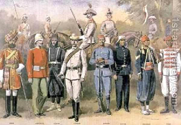 English colonial armies in their respective uniforms in celebration of the jubilee of Queen Victoria 21 June 883