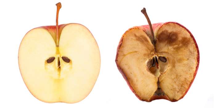Oxidation in fruit happens when the surface is exposed to air. An acid wash is an easy way to prevent or delay this process while you work.