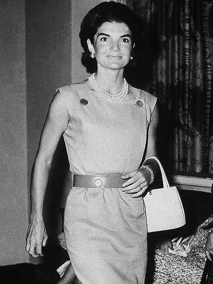 Jackie Kennedy wearing her three strand pearl necklace