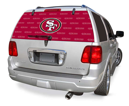 Decal for back window of truck in San francisco NFL Team Logo - Great Sports Themed Gift