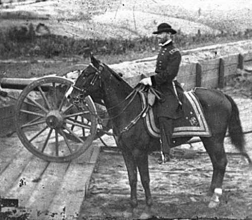General William T. Sherman before the Atlanta Campaign astride his favorite horse "Duke"