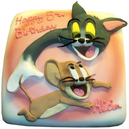 There is a large list of REALLY awesome themed cakes on this page other than the Tom and Jerry birthday cake shown above. You might want to check them out too!