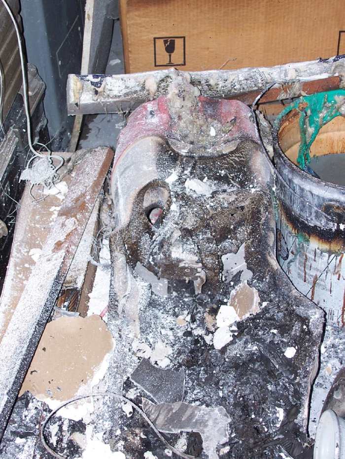 Air filter/vacuum for drywall sanding; this tool was not even ours, but borrowed from a friend! A total loss.