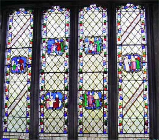 Stained glass window in St.Michael Parish church in Lyme Regis commemorating the life of Mary Anning