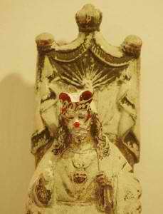 An art sculpture by Filipino contemporary artist Mideo Cruz showing his version of Jesus Christ at Manila's Cultural Center of the Philippines, Monday, Aug. 8, 2011.
