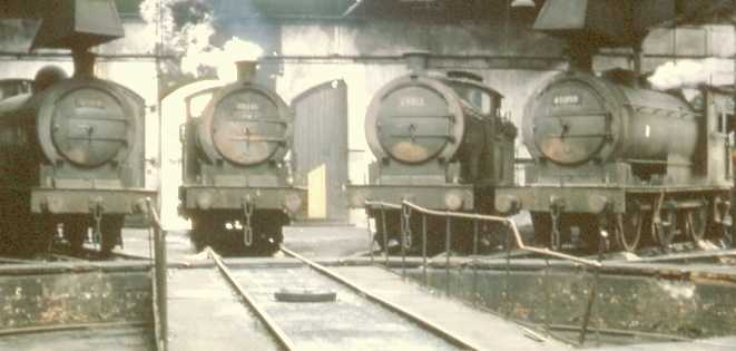 Class J27 (NER Class P3) 0-6-0 on shed at the turntable in the 1950s - 54A Sunderland South Dock). These loco's were built around WWI, mainly used on mineral workings in the region, but also served on mixed or pick-up goods runs