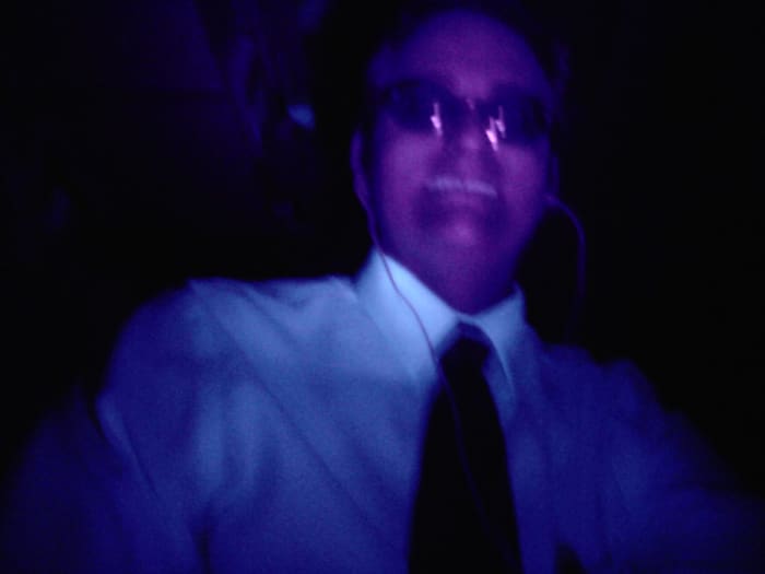 I'm either at a rave or playing with an Ultraviolet flashlight in the dark. Miles from town. Where nobody can hear you scream.