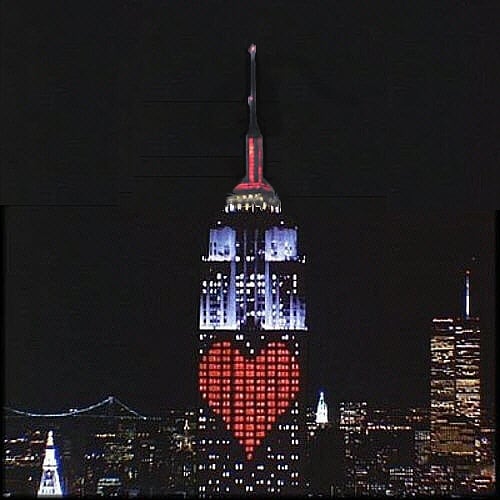An illuminated heart on The Empire State Building on St Valentine's Day in 'Sleepless in Seattle' - a romantic signal which is seen by Annie Reed - a signal she cannot ignore