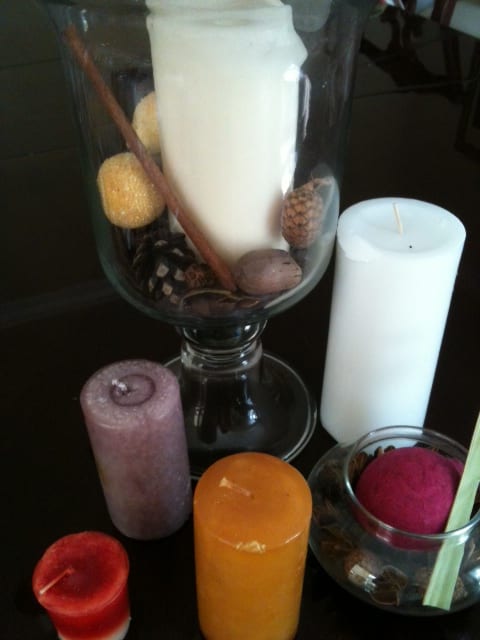 When essential oils have been added, candles can be used to create relaxing home smells.