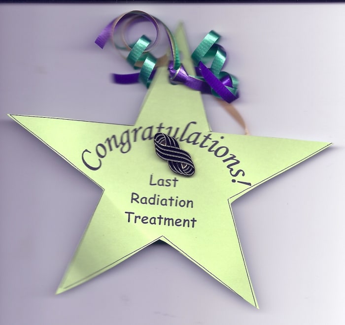 Radiation Star received after seven weeks and one day of radiation was completed!
