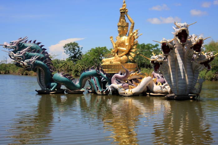 One of the mythological exhibits in the Ancient City is this representation of the story of the Goddess of Mercy, Bodhisattva Avalokitesvara (Kuan-Yin) performing a miracle