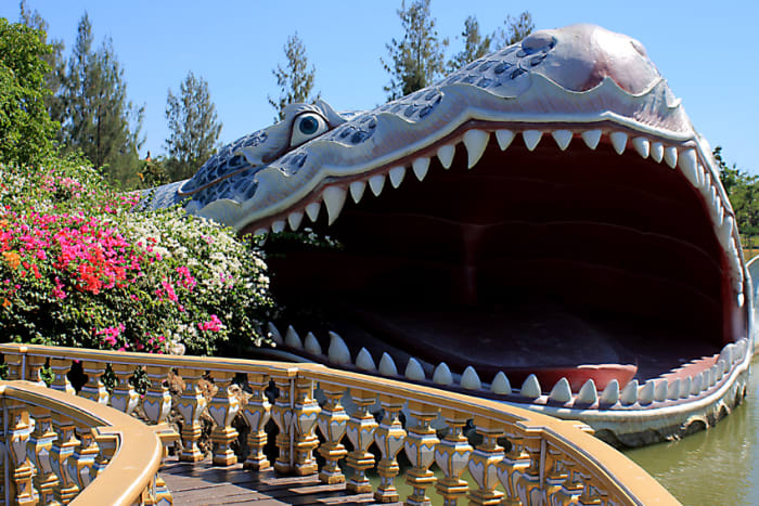 The mythological Sumeru Mountain was supported in the cosmological ocean on the back of a great fish called Anondha, which kept it safe above water.