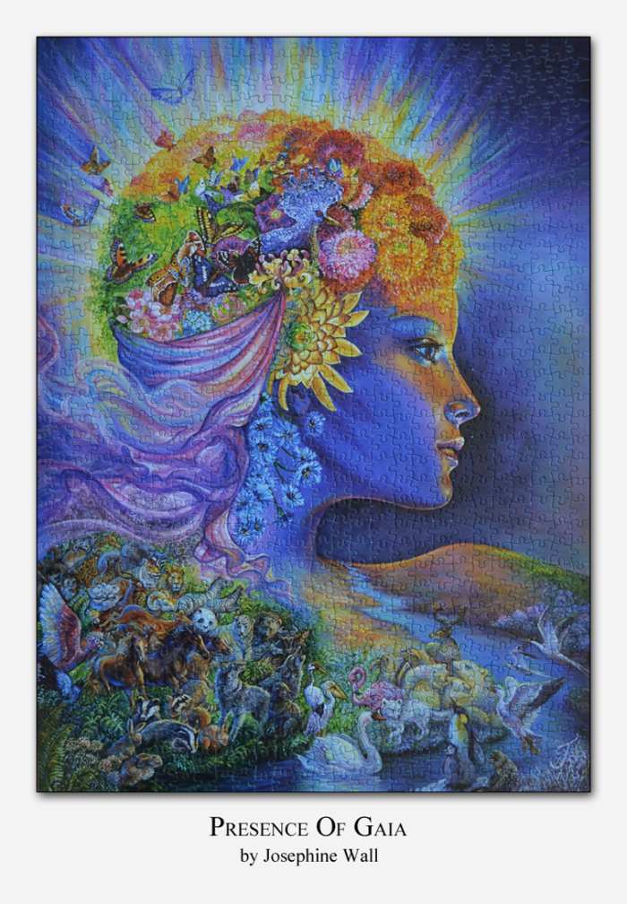 A jigsaw puzzle titled "Presence of Gaia" from the art work created by Josephine Wall