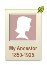 The green leaf is a hint that Ancestry found a possible match for that person.
