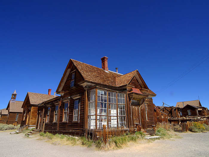 Bodie, California was photographed by Jon Sullivan on September 6, 2004. This ghost town is located in Mono County.