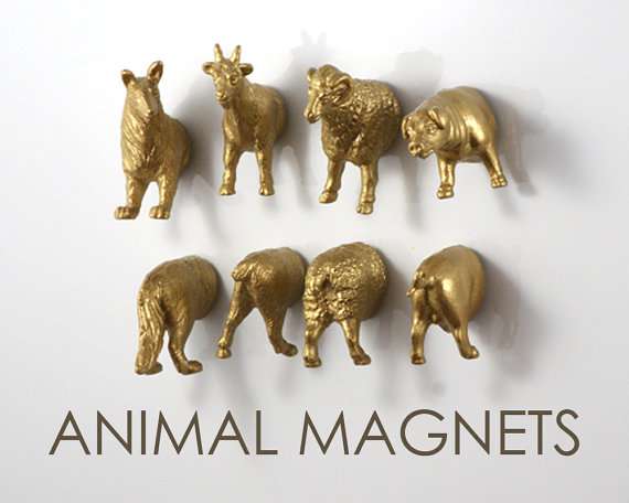 You can choose to purchase animal magnets in a variety of colors from The Original Animal Magnets. Find them in the etsy shop of the same name.