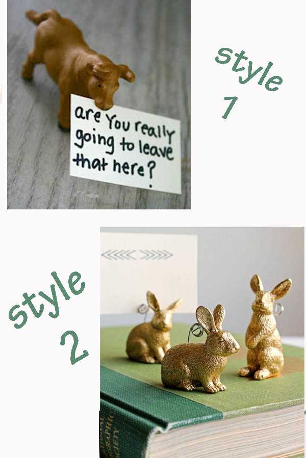 Place card holders may be for special occasions in your home, but don't forget they can be note holders, as well.