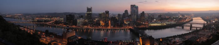 Pittsburgh from Mt Washington at Dawn